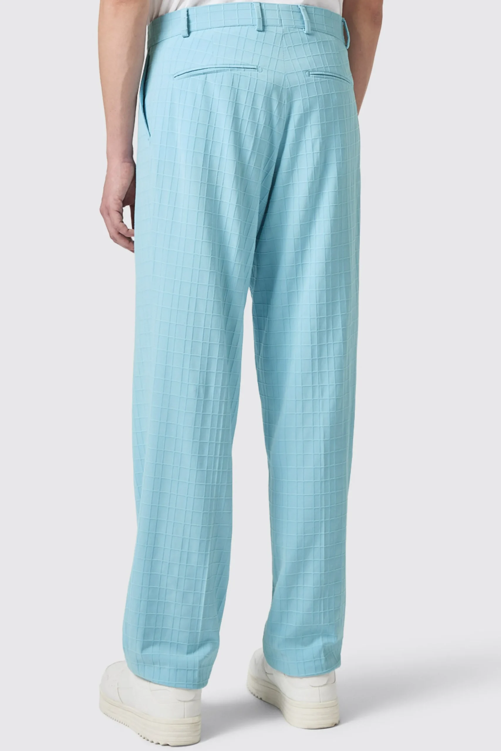 Twisted Tailor Zidan Oversized Blue Jacquard Trousers | Trousers·Casual Trousers | Unisex
