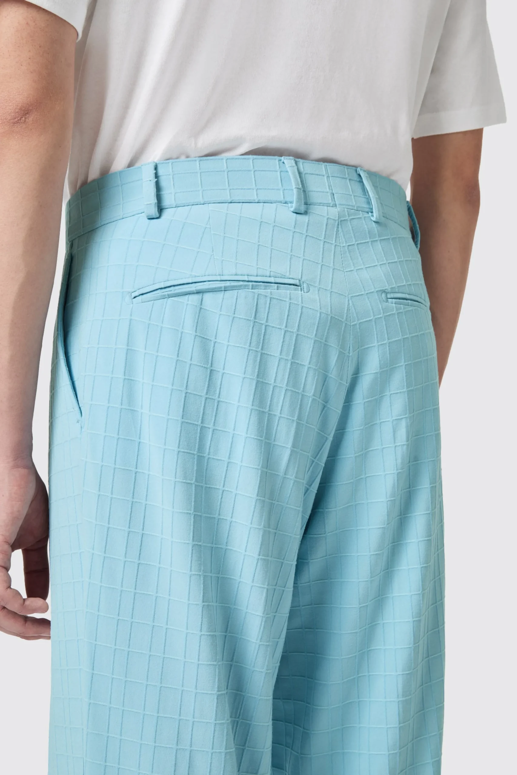 Twisted Tailor Zidan Oversized Blue Jacquard Trousers | Trousers·Casual Trousers | Unisex